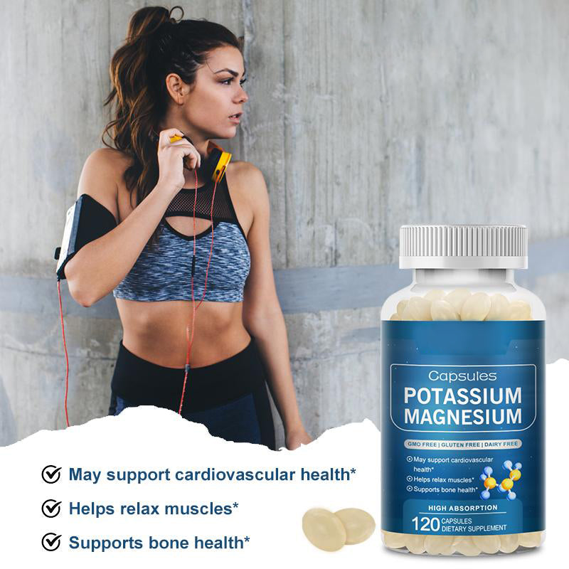 Mulittea Potassium Magnesium Gluten Free Capsules Dietary Supplement