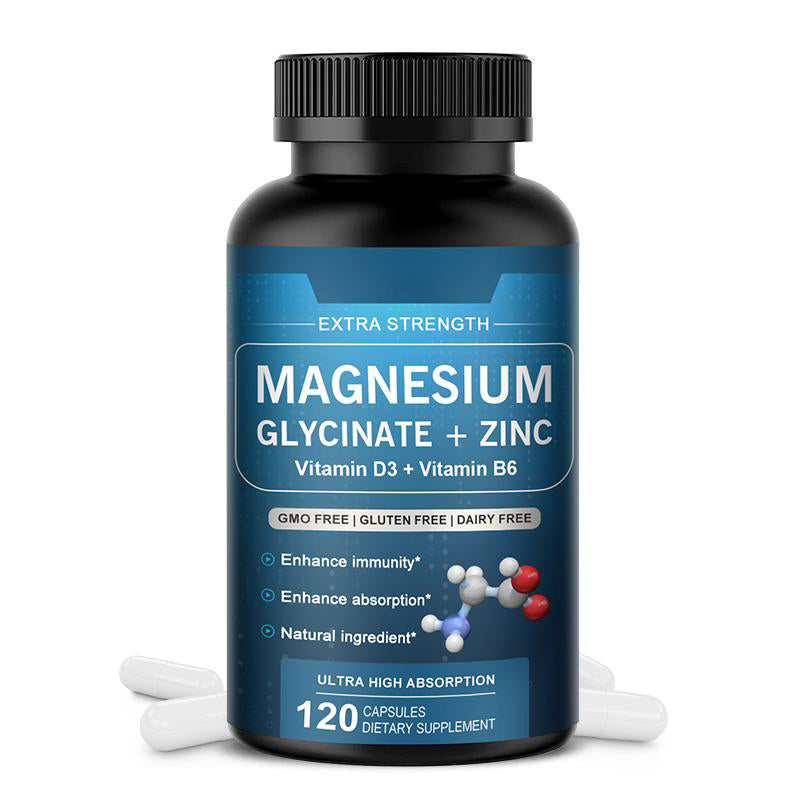 Mulittea Magnesium Glycinate Zinc Capsule Dietary Supplement 120pcs