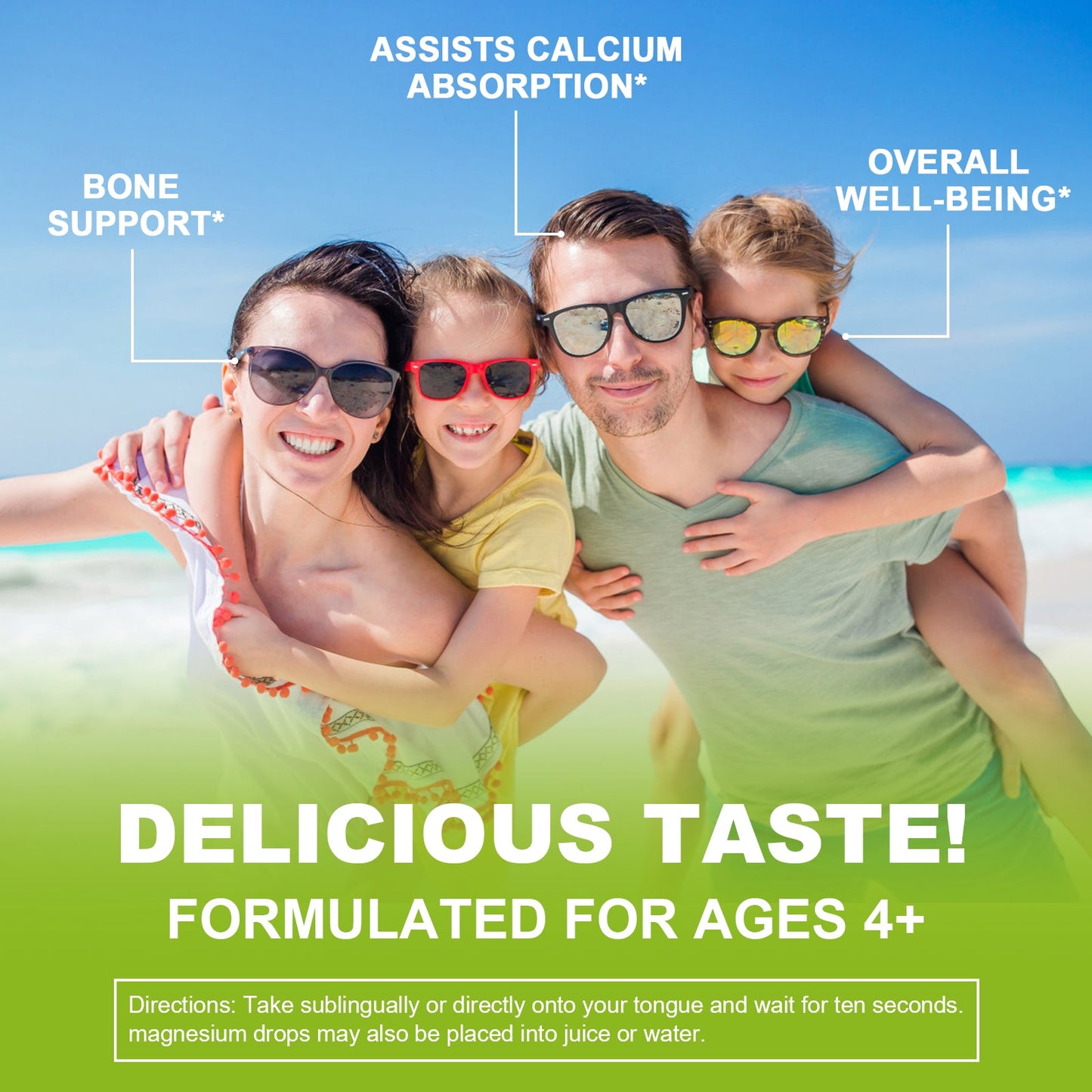 Calcium Magnesium Zinc Liquid Drop - Bone, Muscles, Mood & Sleep Support -Sugar-Free