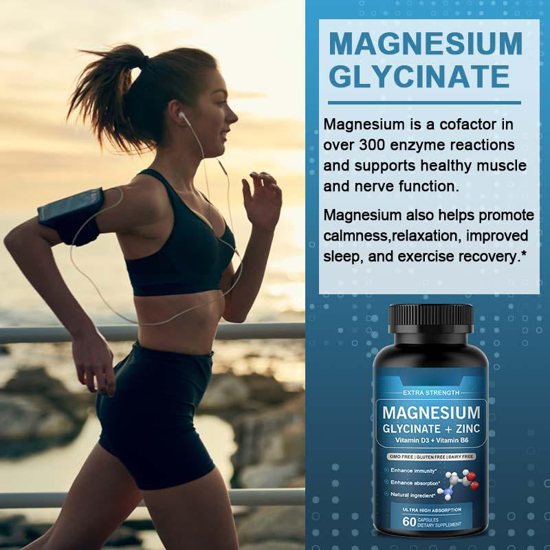Mulittea Magnesium Glycinate Zinc Capsule Dietary Supplement 120pcs