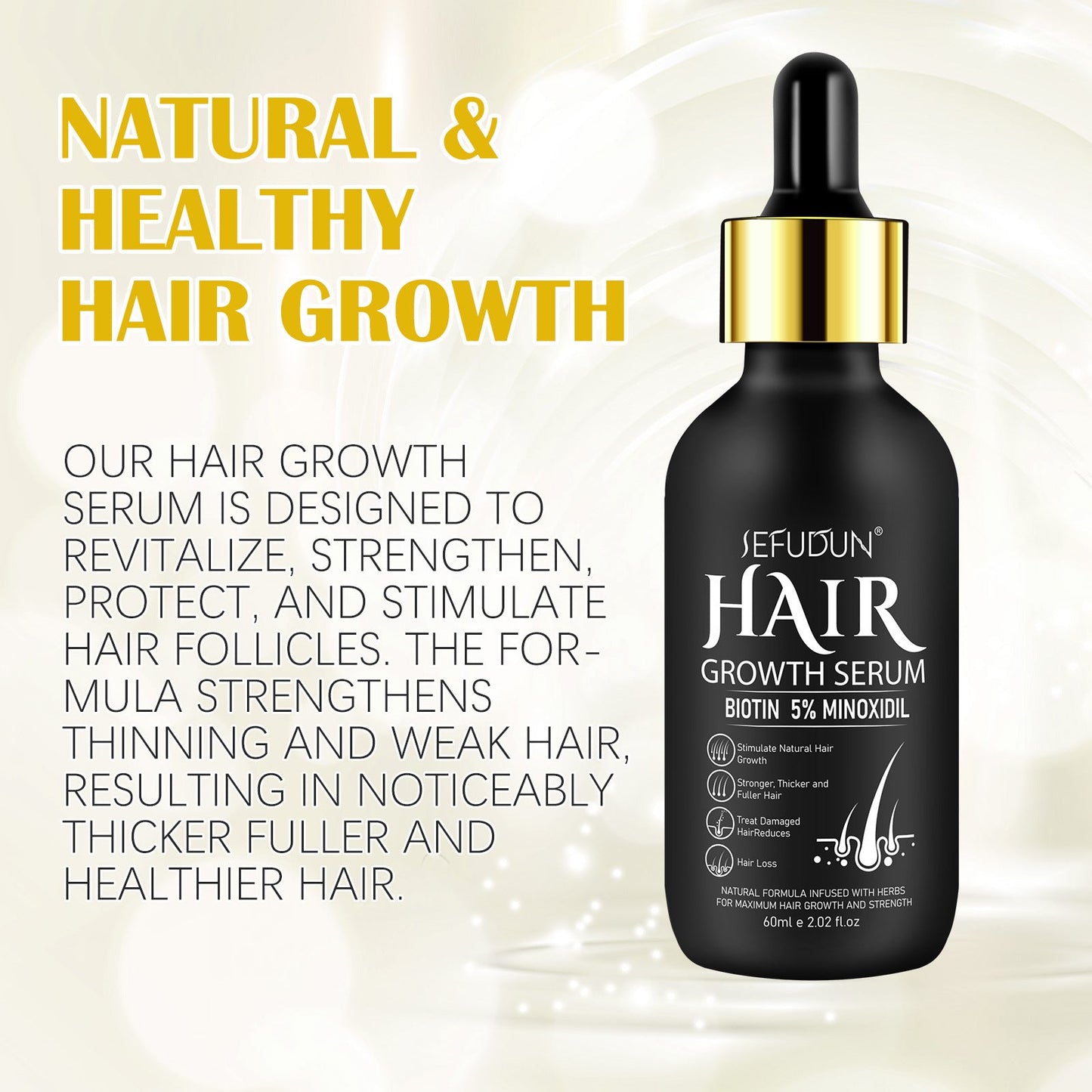 Hair & Beard Growth Oil with 5% Minoxidil – Fast Results