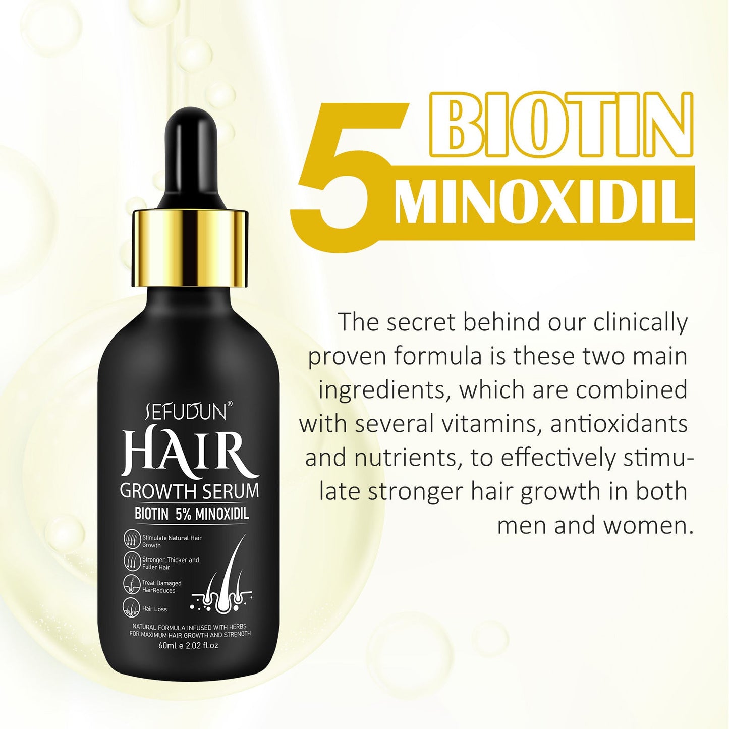 Hair & Beard Growth Oil with 5% Minoxidil – Fast Results