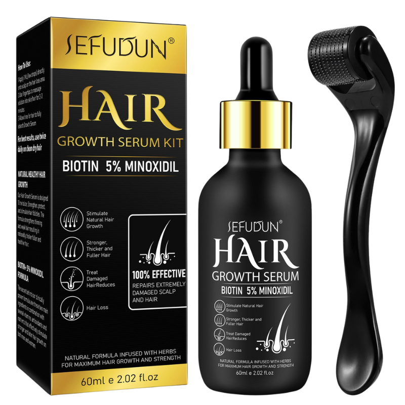 Hair & Beard Growth Oil with 5% Minoxidil – Fast Results