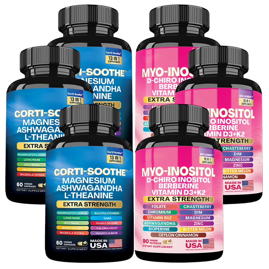Soothe and Smooth Bundle: Cortisol 60 and Myo-Inositol 90 Capsules Supplement Bundle