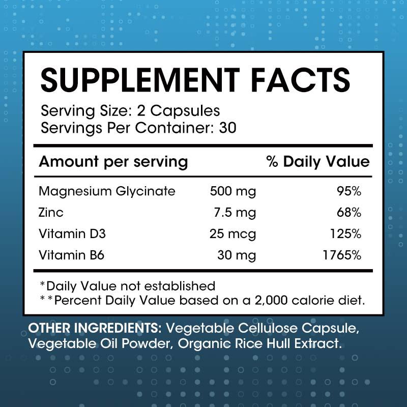 Mulittea Magnesium Glycinate Zinc Capsule Dietary Supplement 120pcs