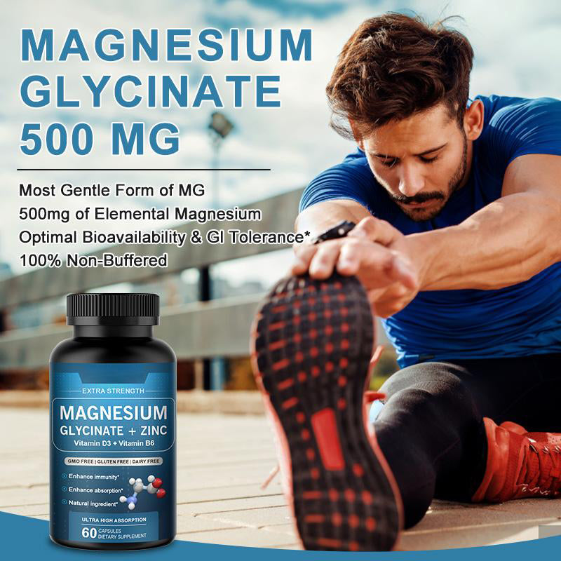 Mulittea Magnesium Glycinate Zinc Capsule Dietary Supplement 120pcs
