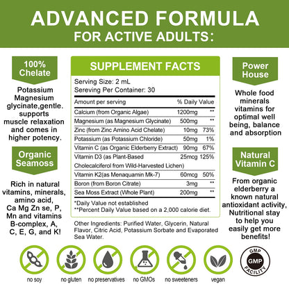 Calcium Magnesium Zinc Liquid Drop -  Bone, Muscles, Mood & Sleep Support -Sugar-Free